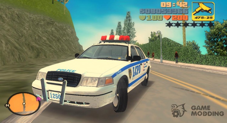 Ford Crown Victoria LCPD Cruiser 1998 (slightly dirty and with steel wheels (without caps)) for GTA 3