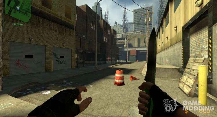 Зелено-черный нож для Counter-Strike Source
