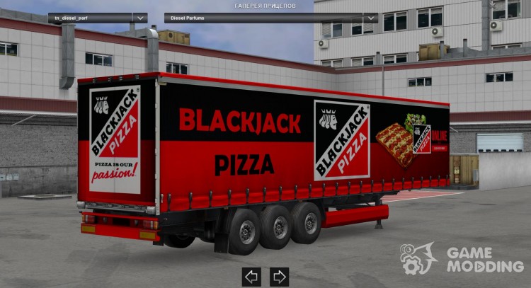 La veintiuna Pizza Trailer HD para Euro Truck Simulator 2