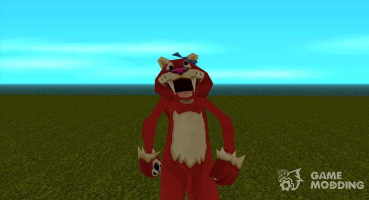 El hombre del traje rojo del tigre de dientes de sable delgado de Zoo Tycoon 2 para GTA San Andreas