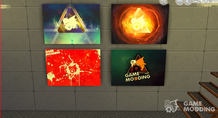 Картины с артами Gamemodding для Sims 4