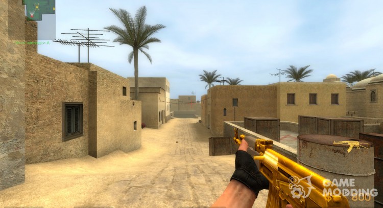 Золотой AK47 V2 для Counter-Strike Source