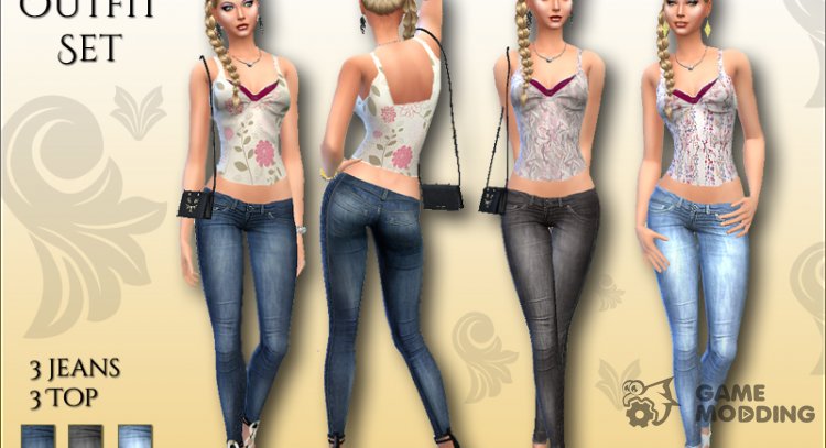 Spring Outfit Set для Sims 4