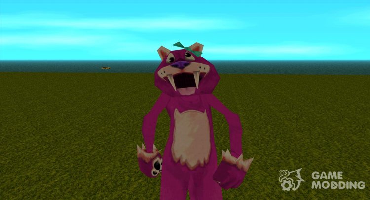 A man in a pink suit of a thin saber-toothed tiger from Zoo Tycoon 2 for GTA San Andreas