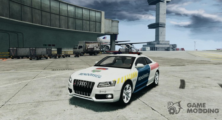 Audi S5 Hungarian Police Car white body для GTA 4
