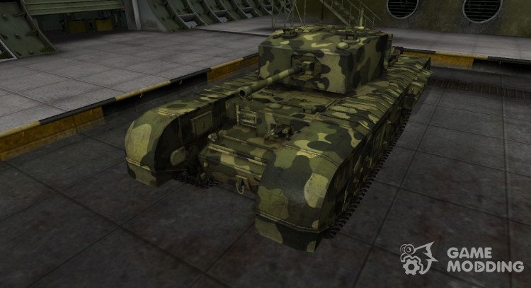 Skin for Churchill III with camouflage for World Of Tanks