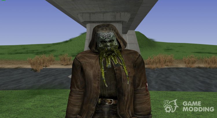 A member of the group Dark stalkers with the head of a bloodsucker from S. T. A. L. K. E. R V. 2 for GTA San Andreas
