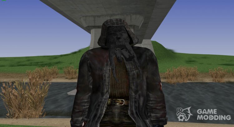 A member of the group Dark stalkers with the head of a bloodsucker from S. T. A. L. K. E. R V. 10 for GTA San Andreas