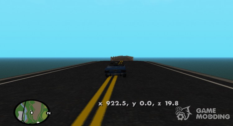 La salida de las coordenadas de un personaje en la pantalla para GTA San Andreas
