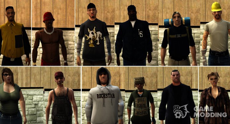 Peds Upscale Textures for GTA San Andreas