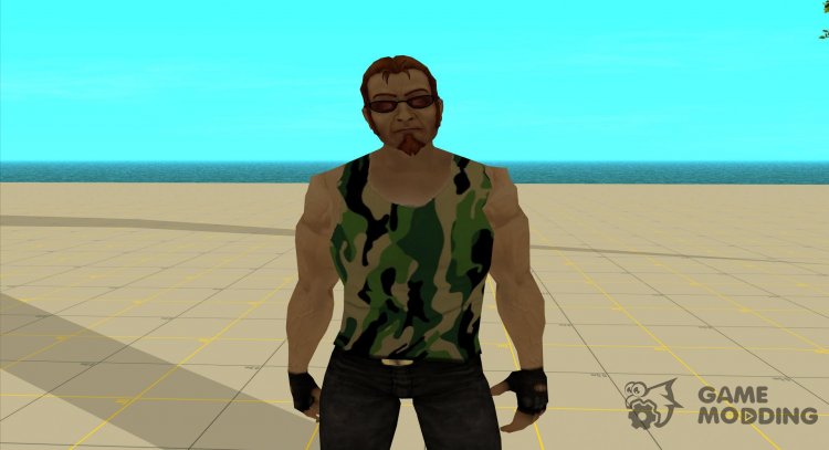 Postal dude in a camouflage tank top 6 for GTA San Andreas