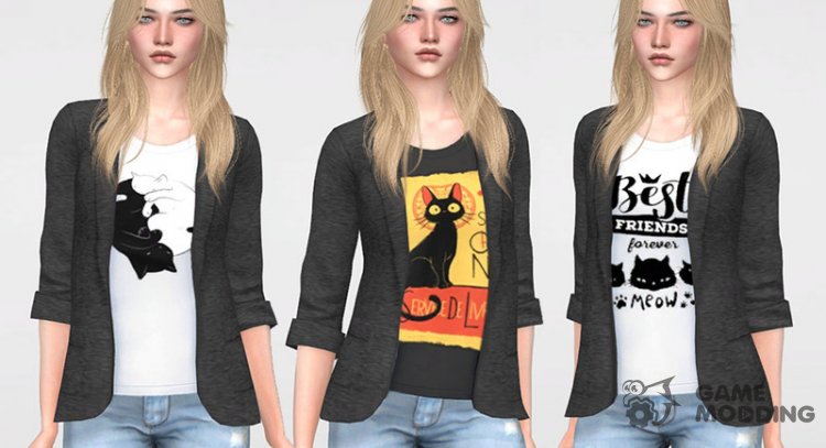 Cat Lover Suits for Women for Sims 4