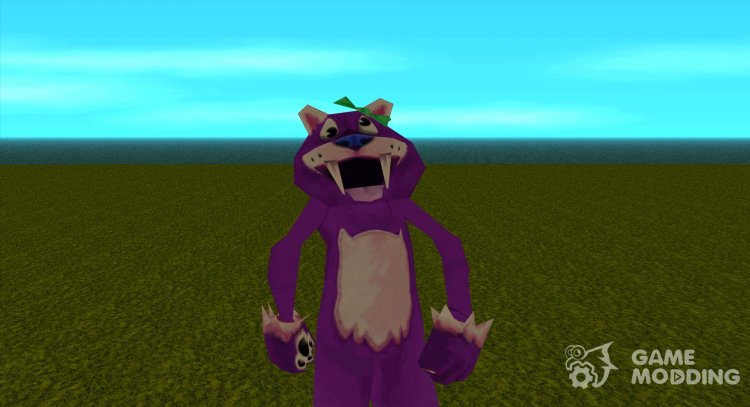 A man in a purple suit of a thin saber-toothed tiger from Zoo Tycoon 2 for GTA San Andreas