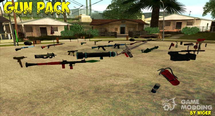 Pak colored weapons for GTA San Andreas