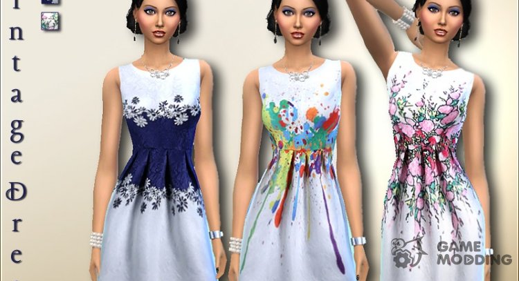 Vintage Dress para Sims 4