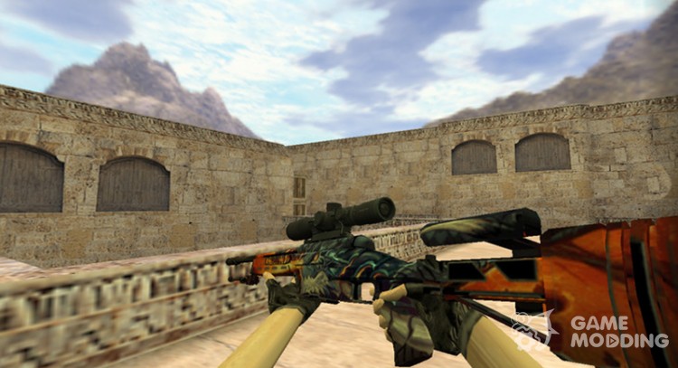 SSG-08 the Flames of the dragon for Counter Strike 1.6