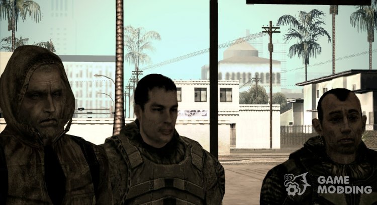 Pak a los personajes principales de una de las partes de STALKER y el bono para GTA San Andreas