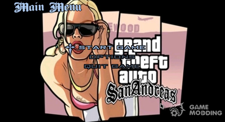 The menu of the mobile version of GTA SA for GTA San Andreas