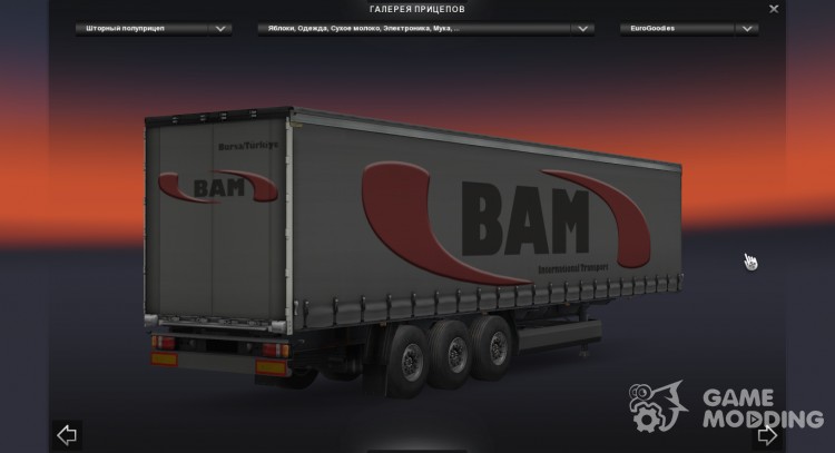 Скин BAM для прицепа для Euro Truck Simulator 2
