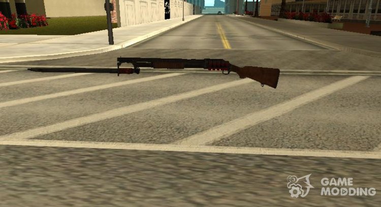 Winchester M1897 with Shotgun Sells And Bayonet for GTA San Andreas