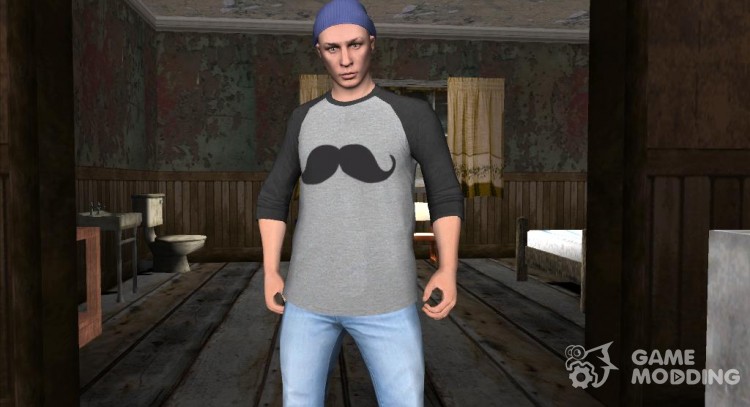 Skin GTA V Online HD парень в шапке для GTA San Andreas
