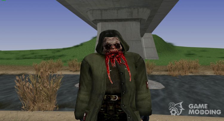 A member of the group Dark stalkers with the head of a bloodsucker from S. T. A. L. K. E. R V. 11 for GTA San Andreas