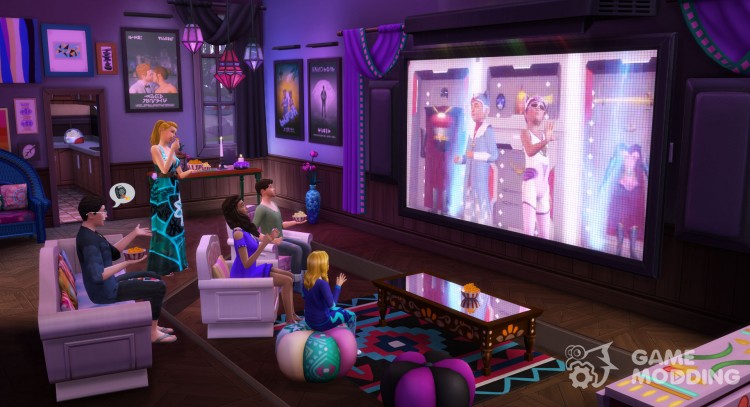 Movie night for Sims 4