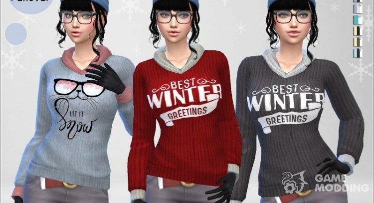 Winter Pullover para Sims 4