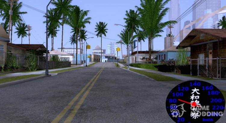 Спидометр с изображением иероглифов для GTA San Andreas