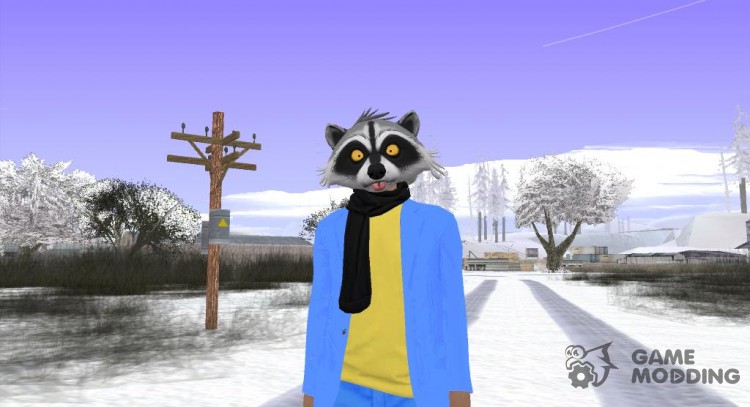 Skin HD GTA Online raccoon mask v4 for GTA San Andreas