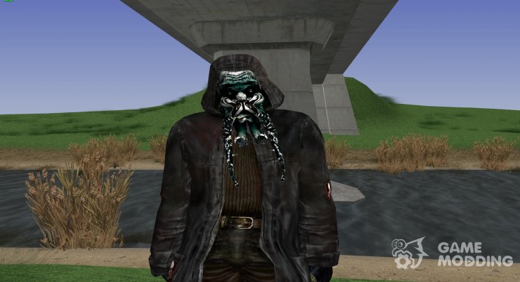 A member of the group Dark stalkers with the head of a bloodsucker from S. T. A. L. K. E. R V. 6 for GTA San Andreas