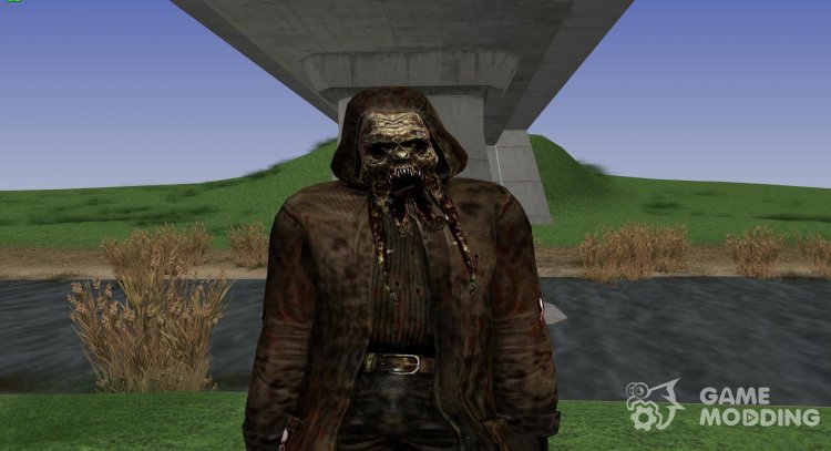 A member of the group Dark stalkers with the head of a bloodsucker from S. T. A. L. K. E. R V. 9 for GTA San Andreas