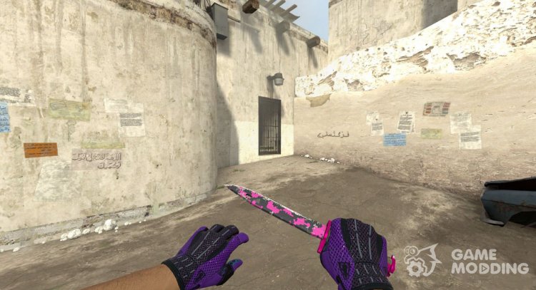 Pink DDpat Bayonet for Counter-Strike Source