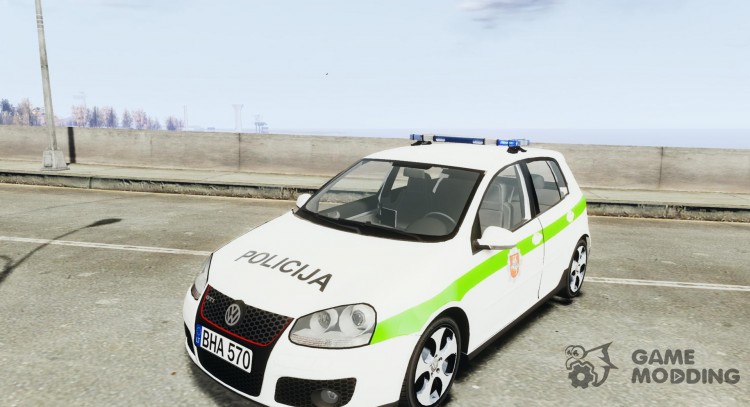 Lithuanian Police Volkswagen Golf 5 GTI [ELS] для GTA 4