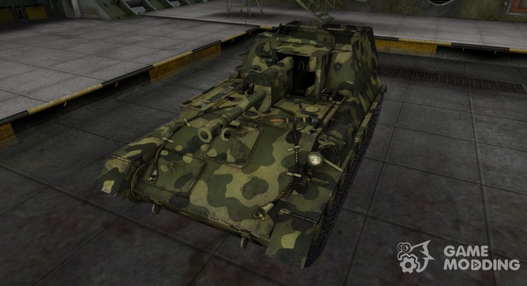 Skin for Su-85B camouflaged for World Of Tanks