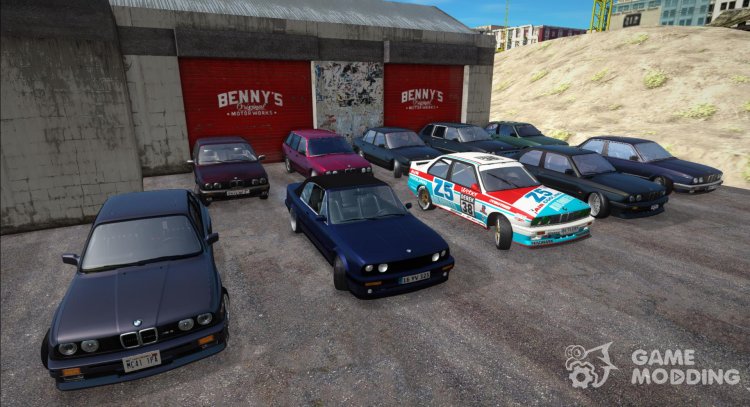 Pack of BMW 3-Series cars (320i, 323i, 325i, M3) (E30) for GTA San Andreas
