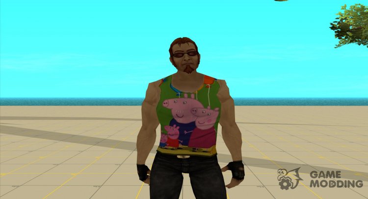 Postal dude in a T-shirt with Peppa pig for GTA San Andreas