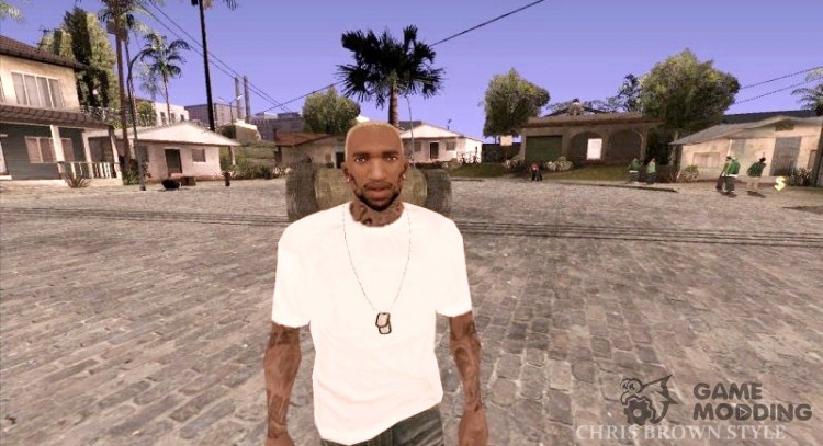CJ in the image of Chris Brown for GTA San Andreas