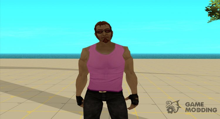 Postal dude in a purple tank top for GTA San Andreas