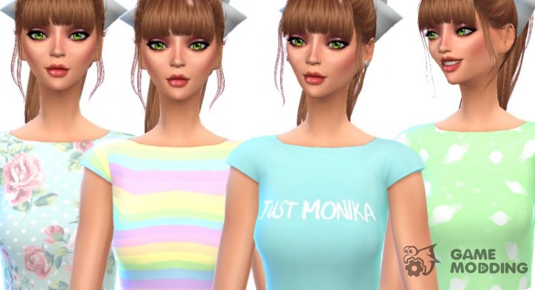 Gothic Pastel Crop Tops - Pack Of Five for Sims 4