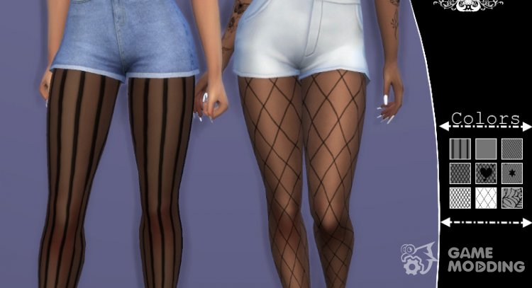 Fishnet Designed Tights для Sims 4