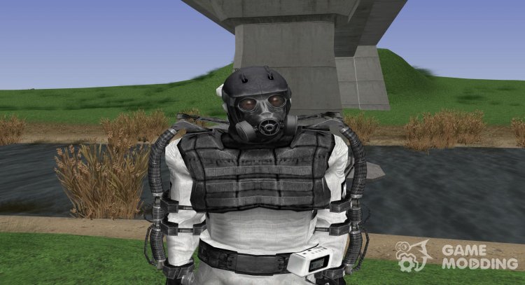 A member of the group the Crows in the exoskeleton of S. T. A. L. K. E. R for GTA San Andreas