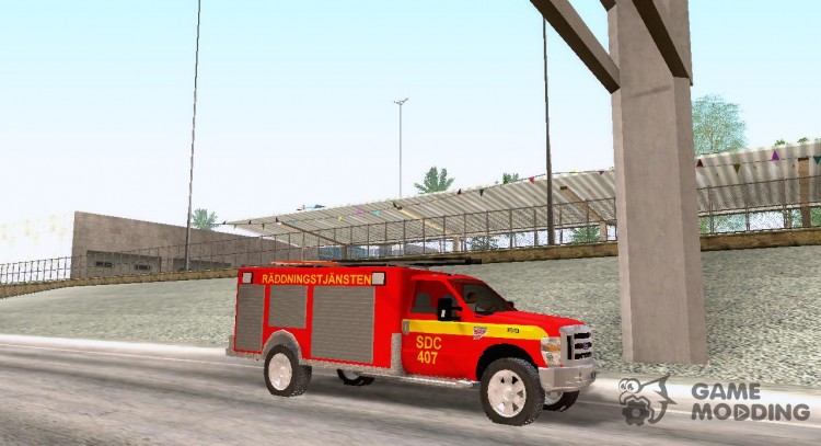 Ford F-350 sueco camión de bomberos para GTA San Andreas