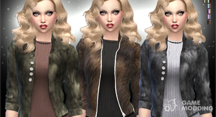 Fur Jacket para Sims 4