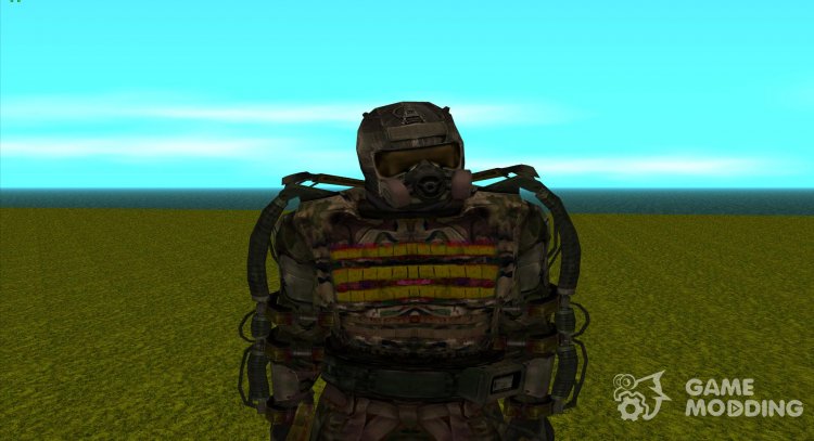 A member of the Ultimatum group in an exoskeleton with an upgraded helmet from S.T.A.L.K.E.R for GTA San Andreas