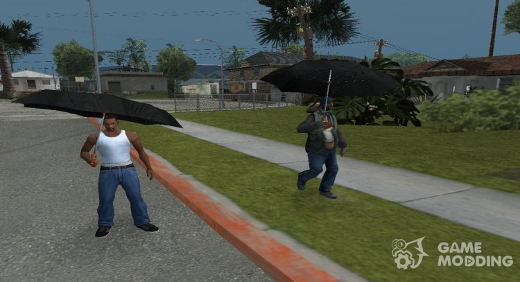 Hard Rain Remake (pedestrian with umbrella) for GTA San Andreas