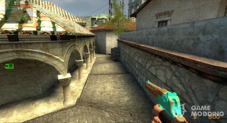 Chrome Cyan/Red Desert Eagle! for Counter-Strike Source