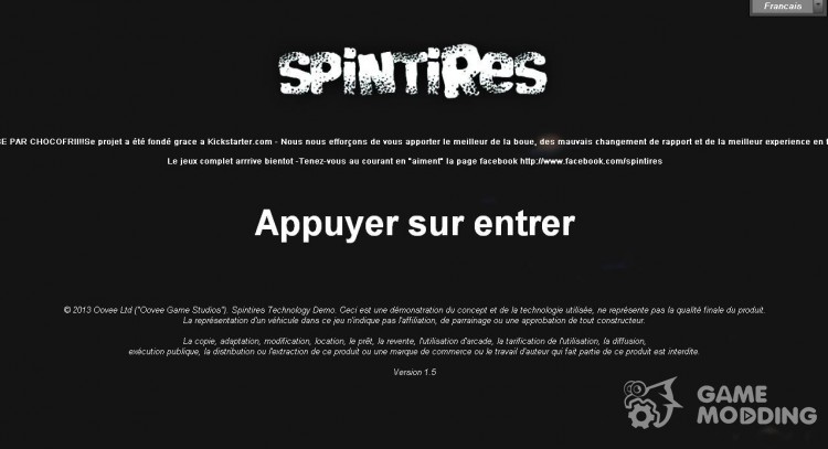 French translation (La traduction en français) for Spintires DEMO 2013