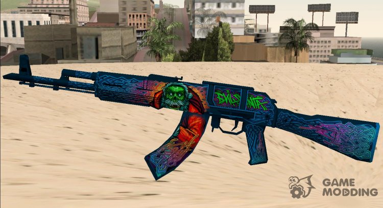 Warface AK-103 Evil Santa для GTA San Andreas