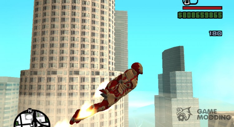 Анимация полёта железного человека для GTA San Andreas